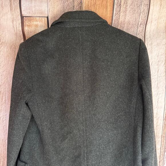 J.Crew Jacket Longline Wool Blend Coat Charcoal Gray Preppy Academia Work Large - Picture 5 of 8